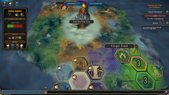 The current phase is shown on the top right corner of the map. Below it is a progress bar showing the progress until the next phase.