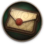 The icon of queen's orders is a white envelope with a red stamp.