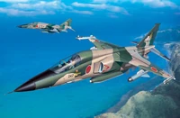 A pair of Mitsubishi A-1s in flight.