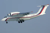 An Antonov An-72 of the  landing at Chkalovsky Airport (CKL / UUMU) on February 7th, 2006.