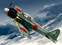 A Mitsubishi A6M Zero in flight.