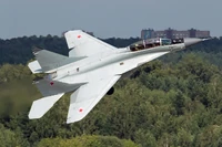 A MiG-29M2 of the Soviet Air Force taking off.
