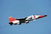 A Mitsubishi T-2 of 21 Hikotai, used for advanced training.
