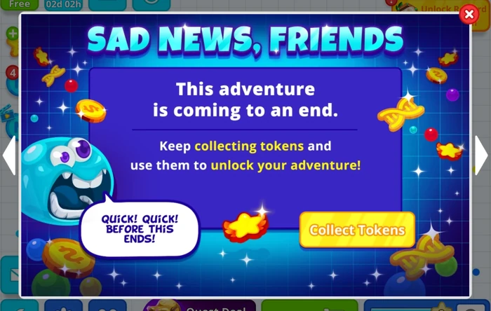 Sad News, Friends - Collect Tokens