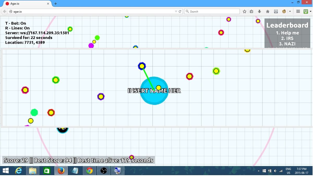 How to Win Against Bot Users?! Agar.io Solo Gameplay 