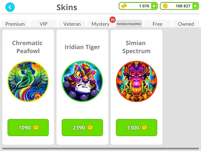 Rainbow Smashfest - Skins Shop