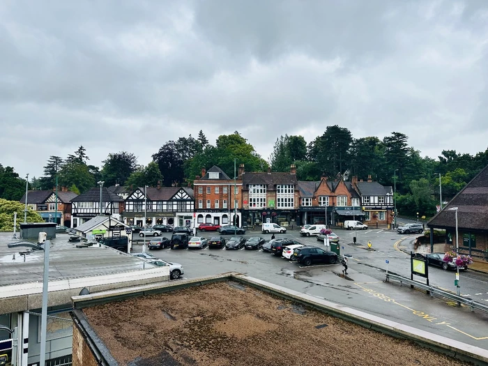 Sunningdale.jpg (409 KB) The main shopping street of Sunningdale as seen from the railway station. The "imposing" timber structure to the extreme right is actually a Waitrose.