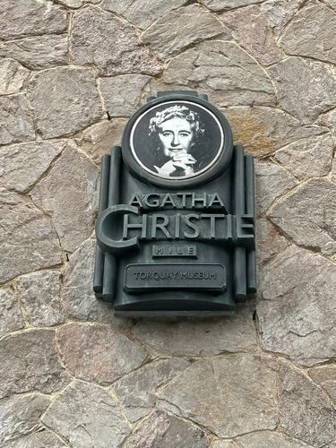 The Agatha Christie Mile plaque on the wall of the museum.
