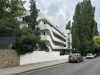 The Isokon Building as seen from Lawn Road