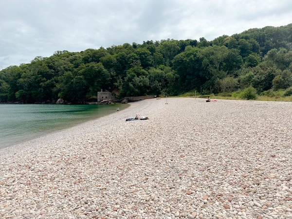 View of Elberry Cove beach, looking eastwards.