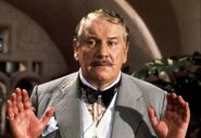 Poirot portrayed onscreen by Peter Ustinov