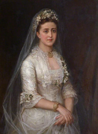 Clarissa Margaret 'Clare' Boehmer (1855–1926), Mrs Frederick Alvah Miller on Her Wedding Day, 1878 (copy of an earlier painting) by British School
