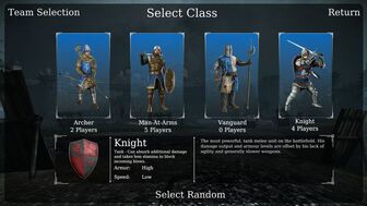 Class Selection Screen