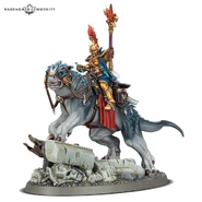 Astreia Solbright miniature atop dracoline, Kazra.