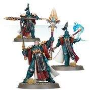 An Evocators armed with a tempest blades, stormstaves and a grandstave.