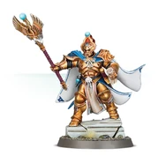 Lord-Arcanum miniature armed with an Aetherstave.