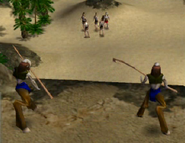 Pre-release screenshot of Satyrs wielding crooks