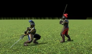 Armored Pistoleers fighting in melee mode