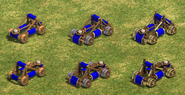 The Stone Thrower unit line in Return of Rome, with the Heavy Catapult on the right