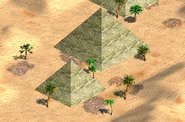 Pyramids in the Egyptian desert as seen in An Arabian Knight