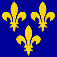 Three golden fleur-de-lis used as royal coat of the France from 14th until 17th centuries