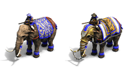 The Battle Elephant (on the left) and the Elite Battle Elephant in the Definitive Edition