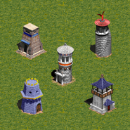 All Guard Towers in the original game. Egyptian, Greek, Roman, Mesopotamian, East Asian.