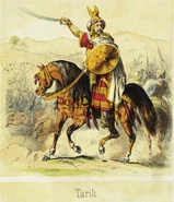 Draw of Tariq ibn Ziyad by Theodor Hosemann.