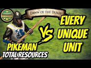 PIKEMAN (Aztecs) vs EVERY UNIQUE UNIT (Total Resources) - AoE II- Definitive Edition