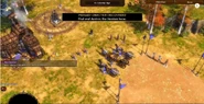 The village and artillery units provided to the player