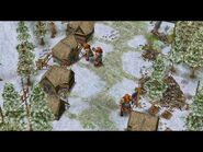 Mountain Giants attacking Houses in a cut scene.