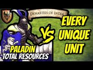 PALADIN (Teutons) vs EVERY UNIQUE UNIT (Total Resources) - AoE II- DE
