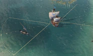 The range of a Carrack shown on the map when selected
