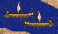 CatapultTrireme.png (10 KB) Two Cleopatra's Barges protecting a strategic location in Rise of Rome