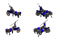 The Chariot line in Return of Rome, with the Scythe Chariot on the right