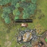 A destroyed landmark stuck in its packed form