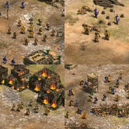 Several depictions of melee and ranged Immortals