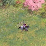 The Mounted Samurai wielding the longer Odachi