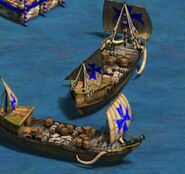 A couple of Mediterranean styled Fire Ships in the Definitive Edition