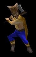 Closeup of the attack animation of an Ulfsark