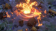 The Norse invoking Inferno on an enemy village. The flaming Fenrir can be seen leaping out of the fire storm.
