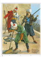 Reference: Other infantry forces: 1: Levent, late XVI c.; 2: Azap, XVI-XVII c.; 3: Sekbanbaşı officer of the Sekban corps (Please Edit This Reference)