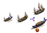 The Fire Ship line, with the Fast Fire Ship on the top-right