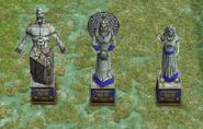 The statue models for the three Atlantean Major Gods: Kronos, Oranos, and Gaia