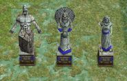 The three models for Atlantean Gods: Kronos, Oranos and Gaia statues.