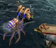 A Kraken capsizing a Pentekonter