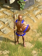 Close-up of the Medium Hoplite in Retold, with Classical Age upgrades