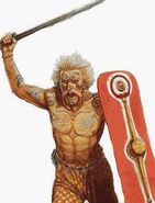 A depiction of a Pictish Warrior, the inspiration for the 'Woad Raider'