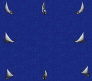 A group of Fishings Ships, facing all possible directions.
