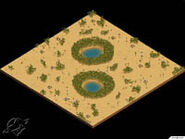 Oasis Most of the wood lies in 1 to 4 oases in the center. Build walls to the center to stop enemy incursions.